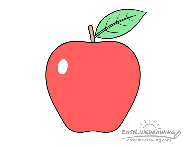 apple drawing - Hướng dẫn chi tiết cách vẽ quả táo đơn giản với 6 bước cơ bản