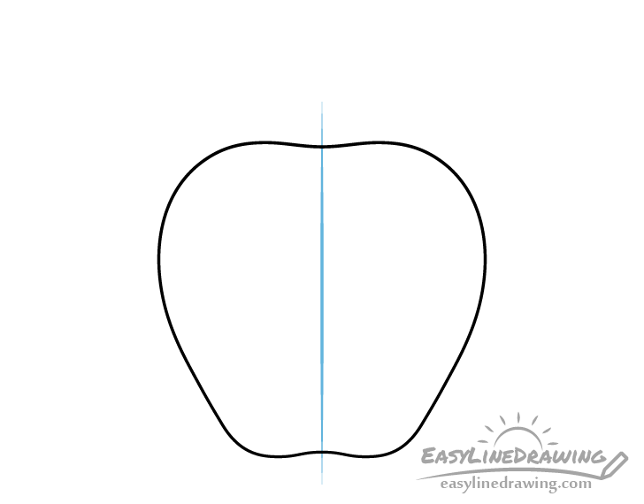 Apple outline guide line drawing
