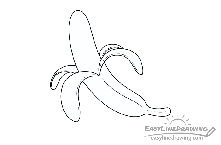 banana peel strips edges drawing banana peel strips edges drawing
