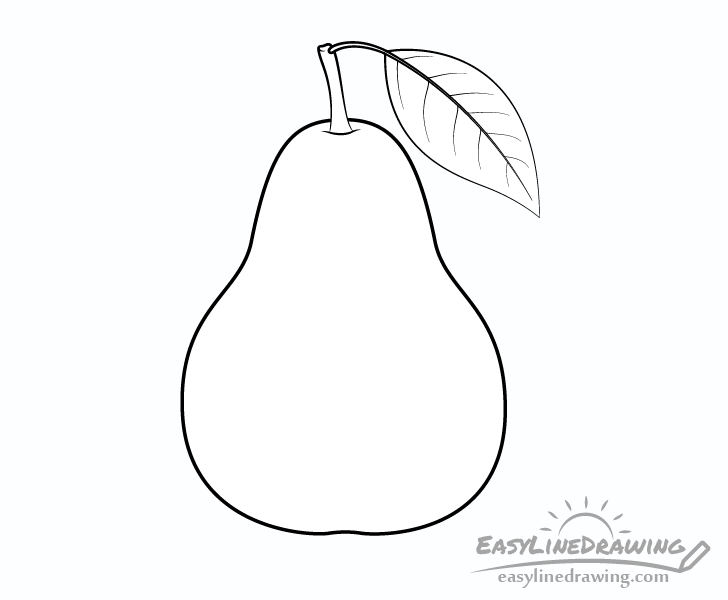 Pear line drawing