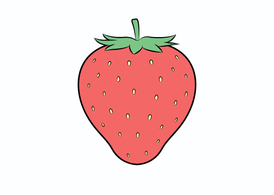 Strawberry drawing tutorial