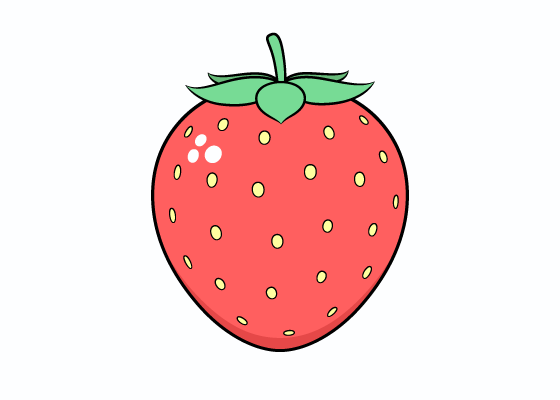 Strawberry drawing tutorial