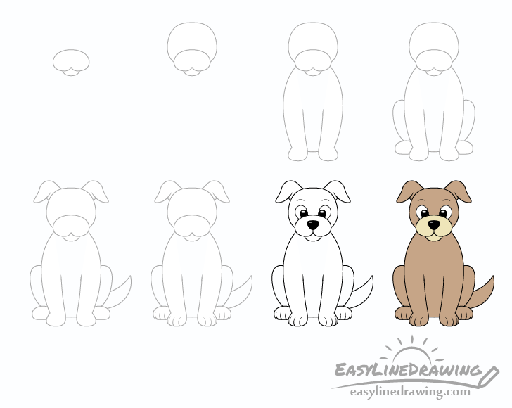 How to Draw a Dog | Dog drawing simple, Dog drawing tutorial, Dog drawing