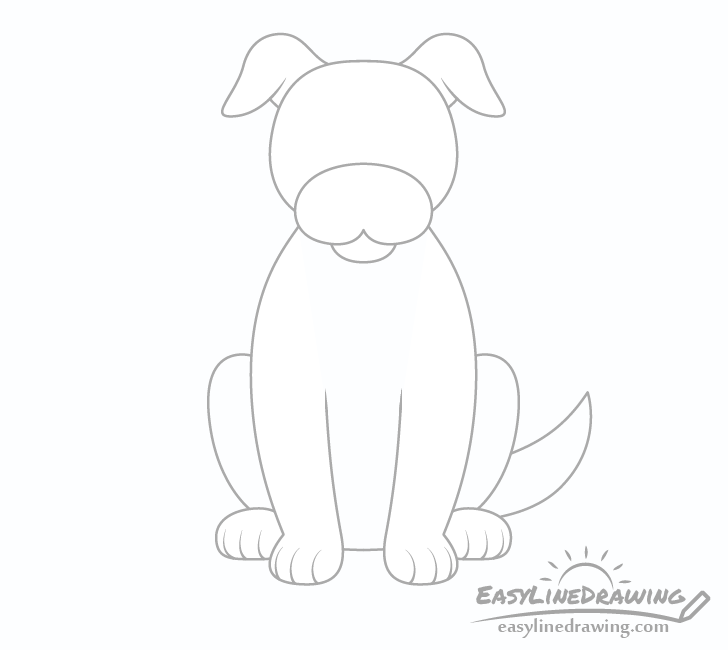 Dog tail and toes drawing