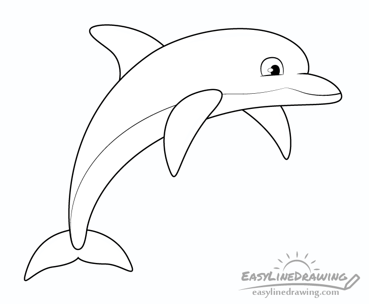 Dolphin line drawing