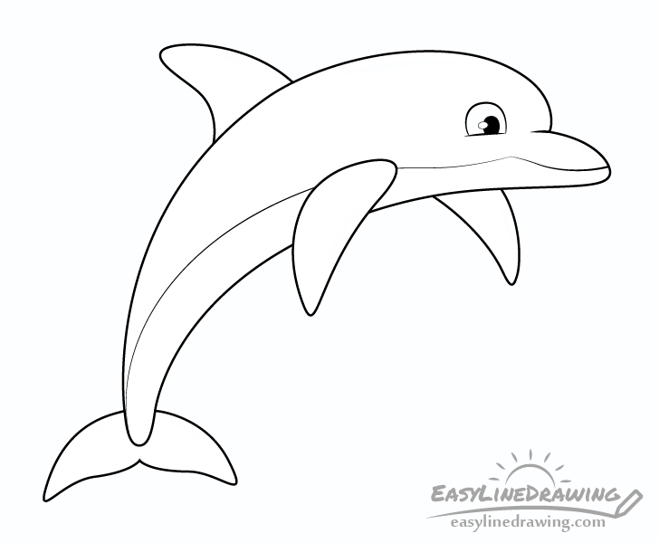 Learn to draw dolphins and whales step by step