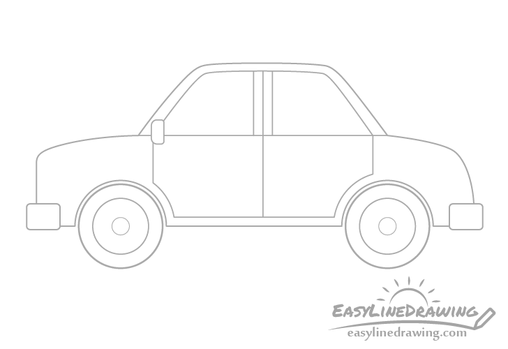 How to Draw a Cartoon Car in 12 Steps - EasyLineDrawing