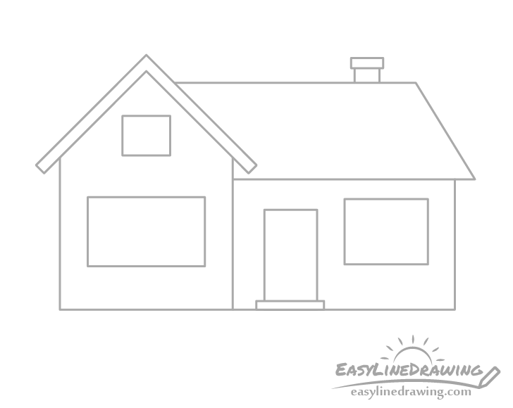 easy house drawing sketch