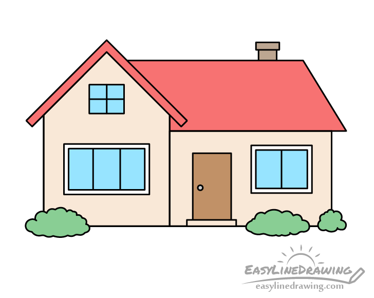 Simple House Drawing  How to Draw a House step by step Easy  YouTube