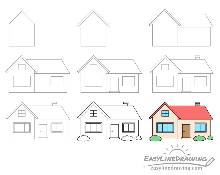 Simple house main elevation cad drawing details dwg file - Cadbull