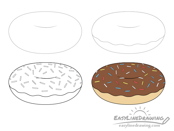 Doughnut drawing step by step