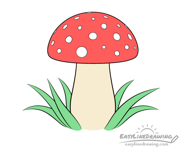 Cute Mushroom Drawing Reference