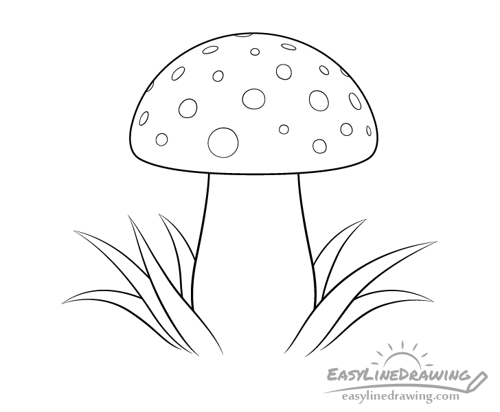 Mushroom line drawing