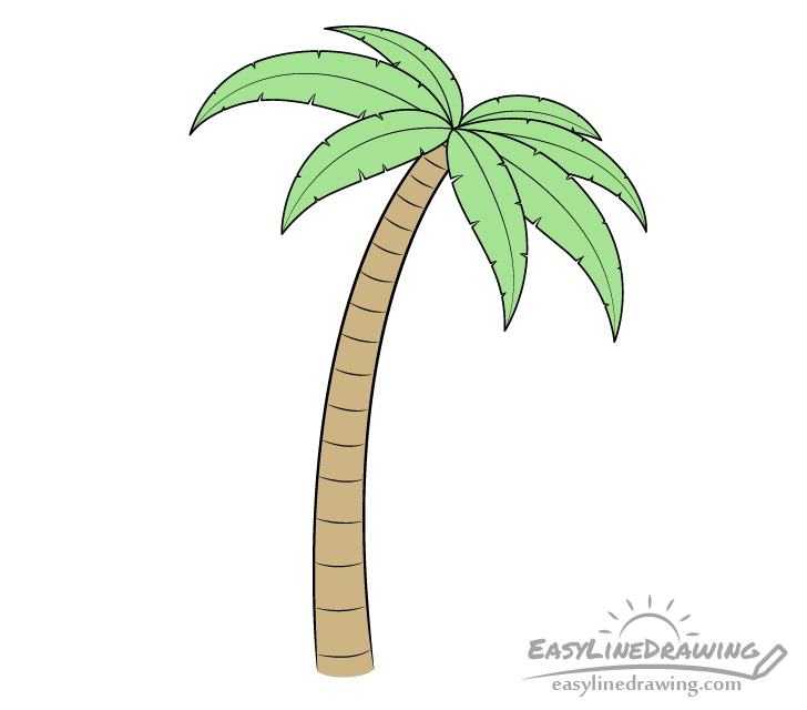 Coconut tree line drawing simple illustration... - Stock Illustration  [98818861] - PIXTA
