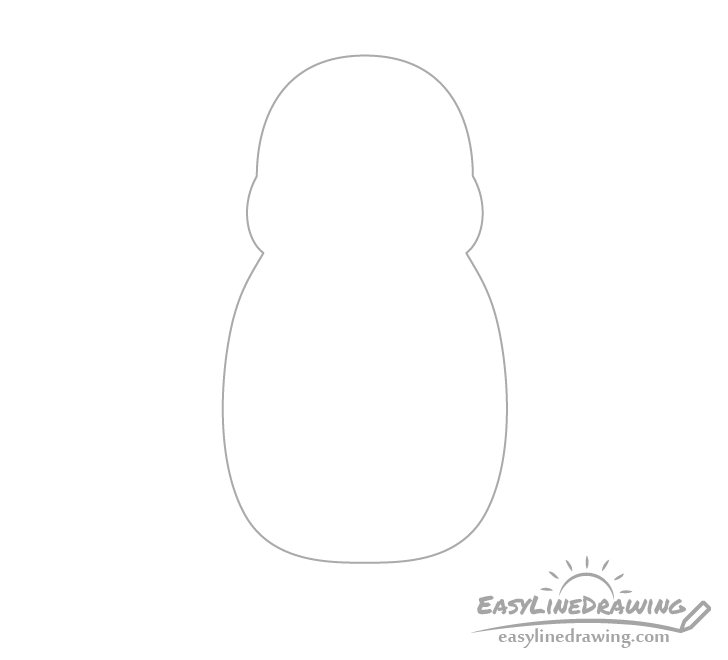 Penguin body outline drawing