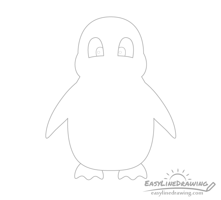 Penguin eyes drawing