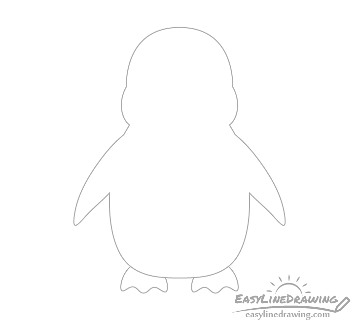 Penguin flippers drawing