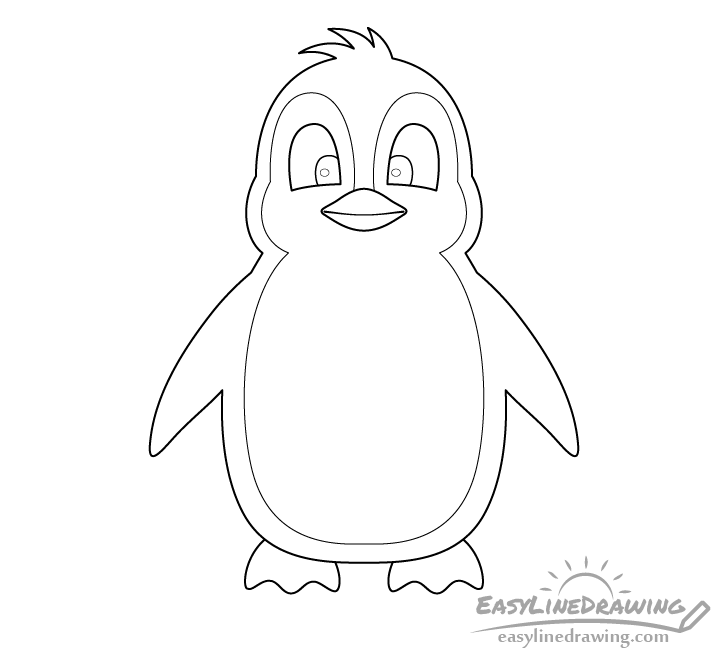 How To Draw A Penguin Step By Step Easylinedrawing Aprende a dibujar un gato kawaii facil | how to draw a cute kitten easy. how to draw a penguin step by step