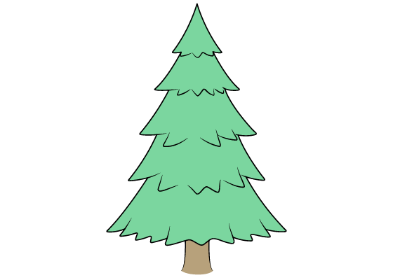 Pine tree drawing tutorial
