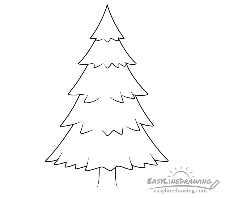 Pine tree line drawing