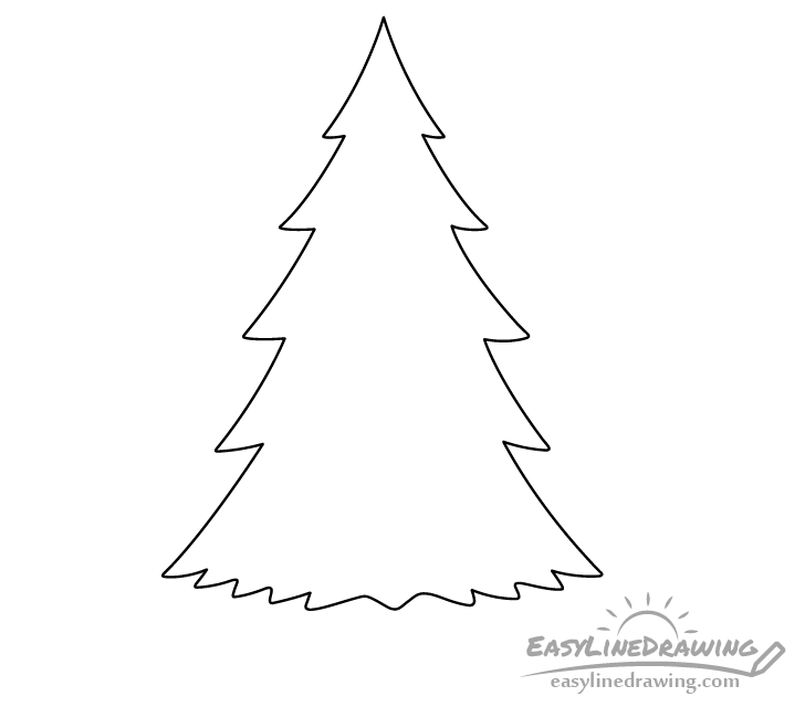 Pine tree outline drawing
