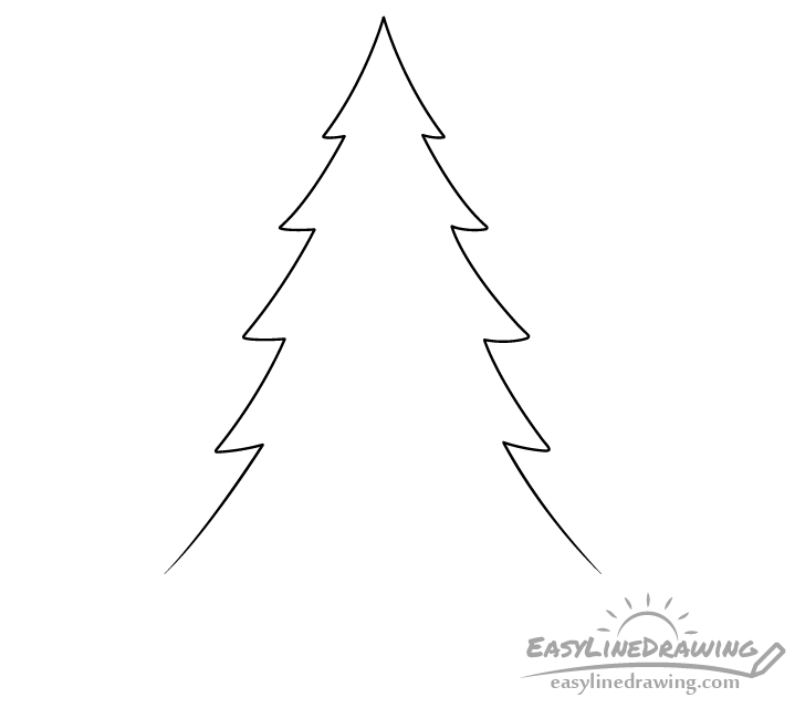Pine tree shape drawing