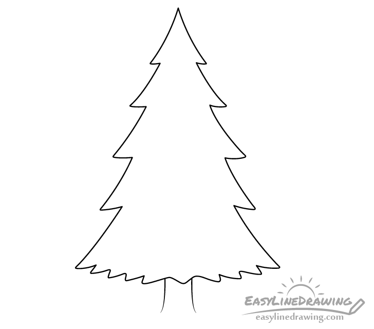 Pine tree trunk drawing