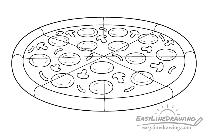 Pizza line drawing