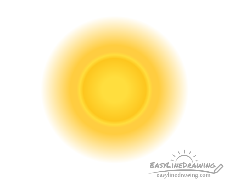 Realistic sun drawing