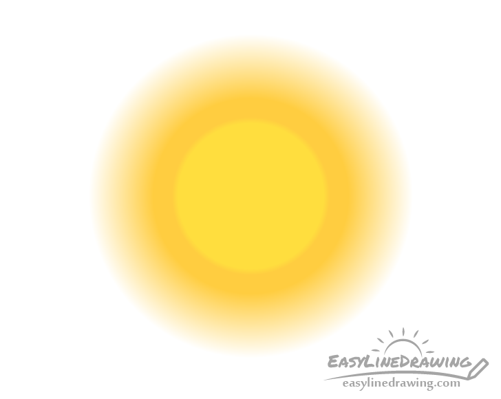 Cartoon sun gradient drawing