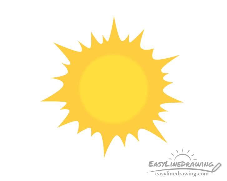 Stylized sun gradient drawing