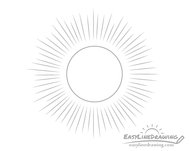 Sun line drawing