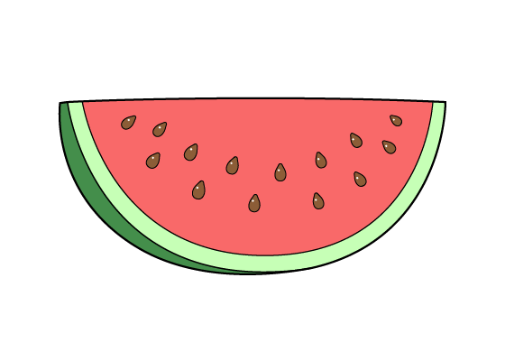 Watermelon slice drawing tutorial