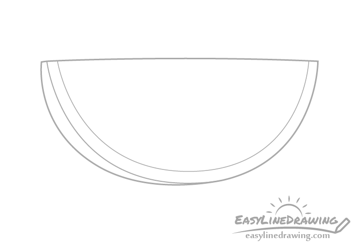 Watermelon slice rind drawing