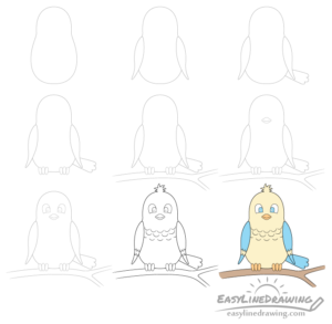 How to Draw a Bird Step by Step - EasyLineDrawing