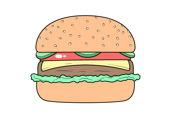 Burger drawing tutorial