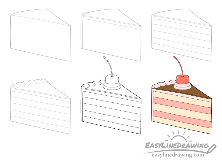 Cake illustration Piece of cake drawing  Cake illustration Cake drawing  Cartoon cake