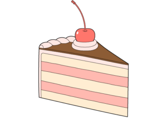 How to Draw a Cake Slice Step by Step