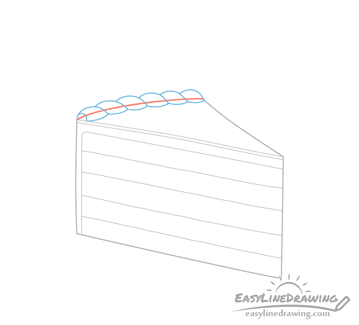 Cake slice frosting drawing