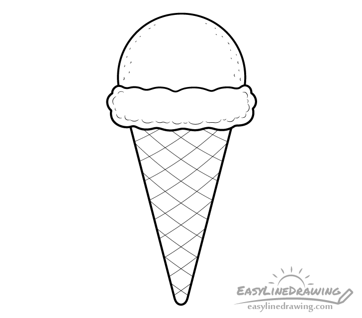 Ice cream cone line drawing