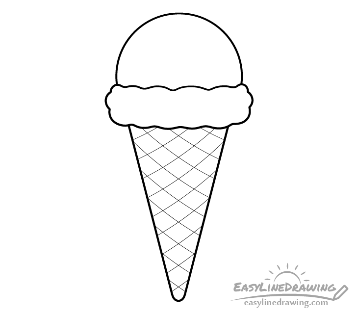 Ice cream cone pattern drawing