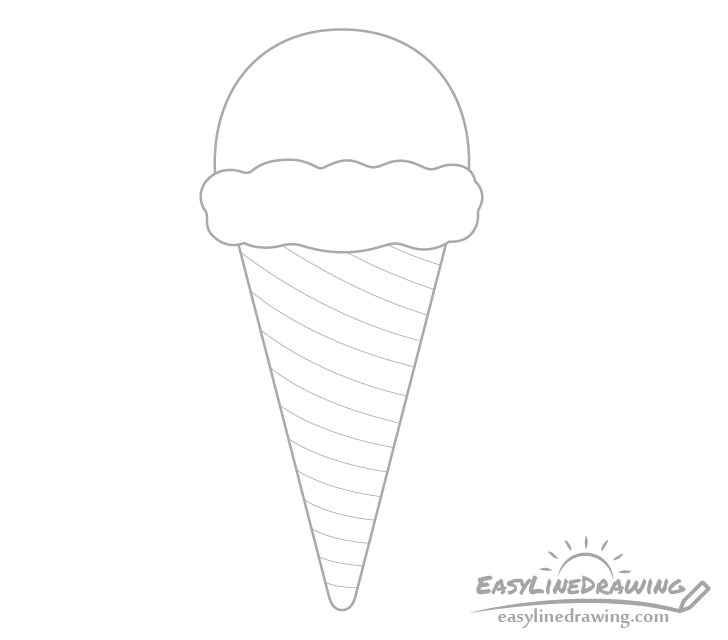 Ice cream cone stripe set drawing