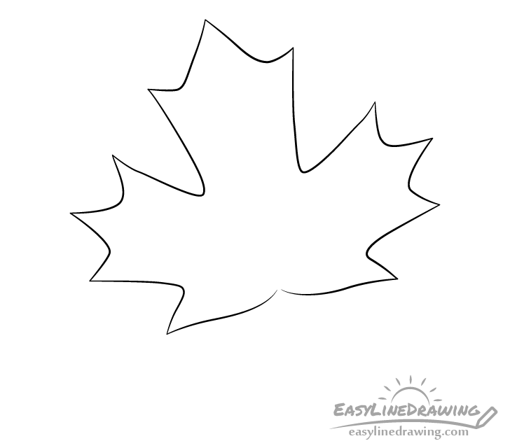 Maple leaf outline drawing