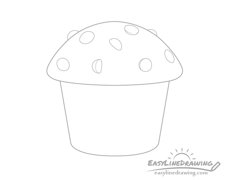 Muffin chocolate chips drawing