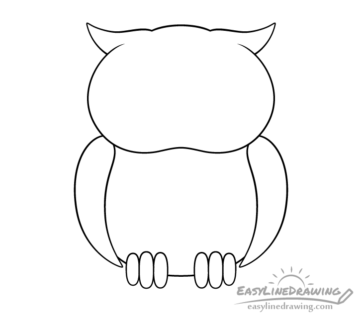 Owl body drawing
