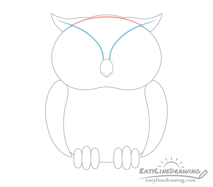 Owl horns line drawing