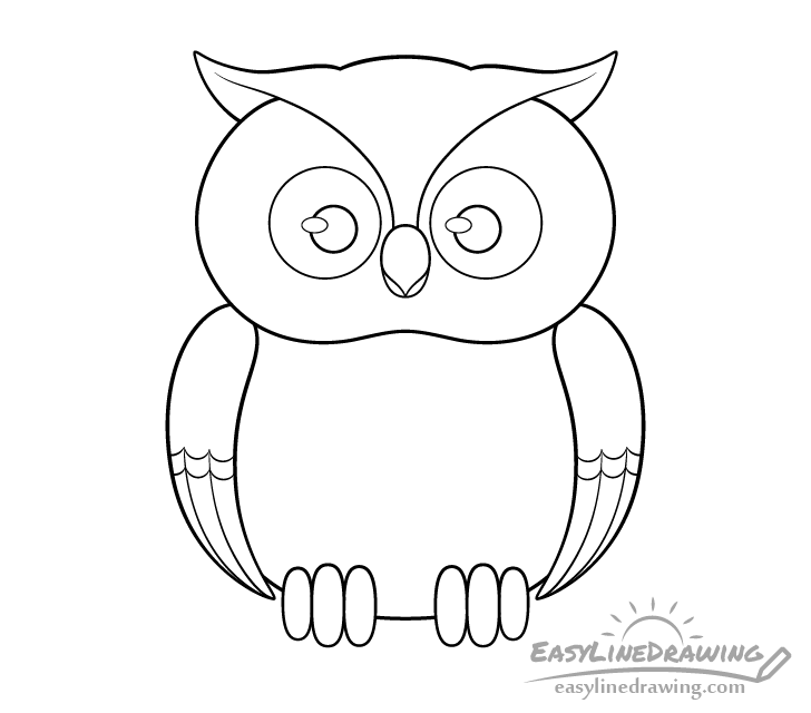 Owl wings line drawing
