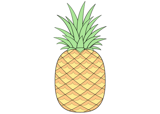 Pineapple drawing tutorial