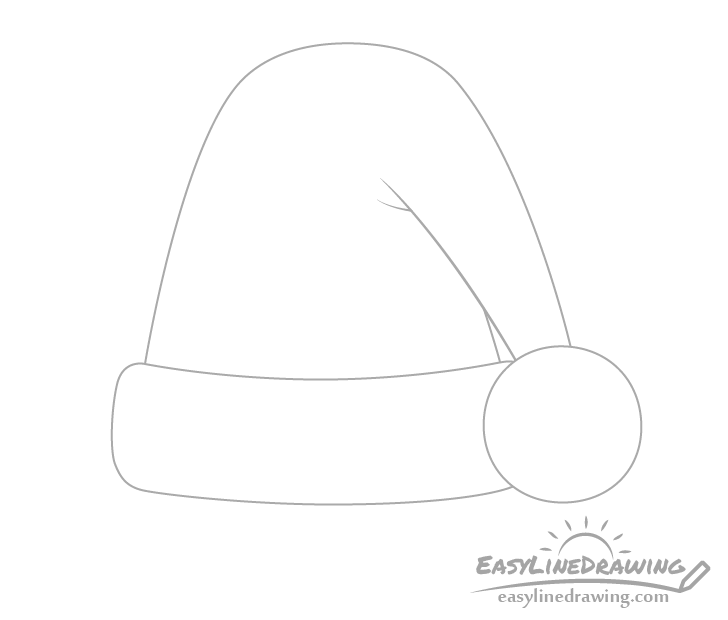 Santa hat pom pom drawing