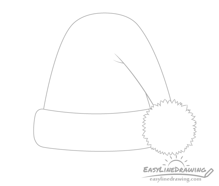 How To Draw A Santa Hat Step By Step Easylinedrawing